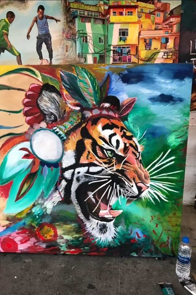 Acrylic painting of a Tiger,